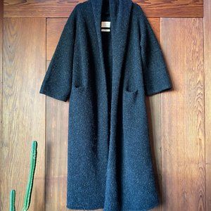 Lauren Manoogian Long Shawl Cardigan in Black Melange
